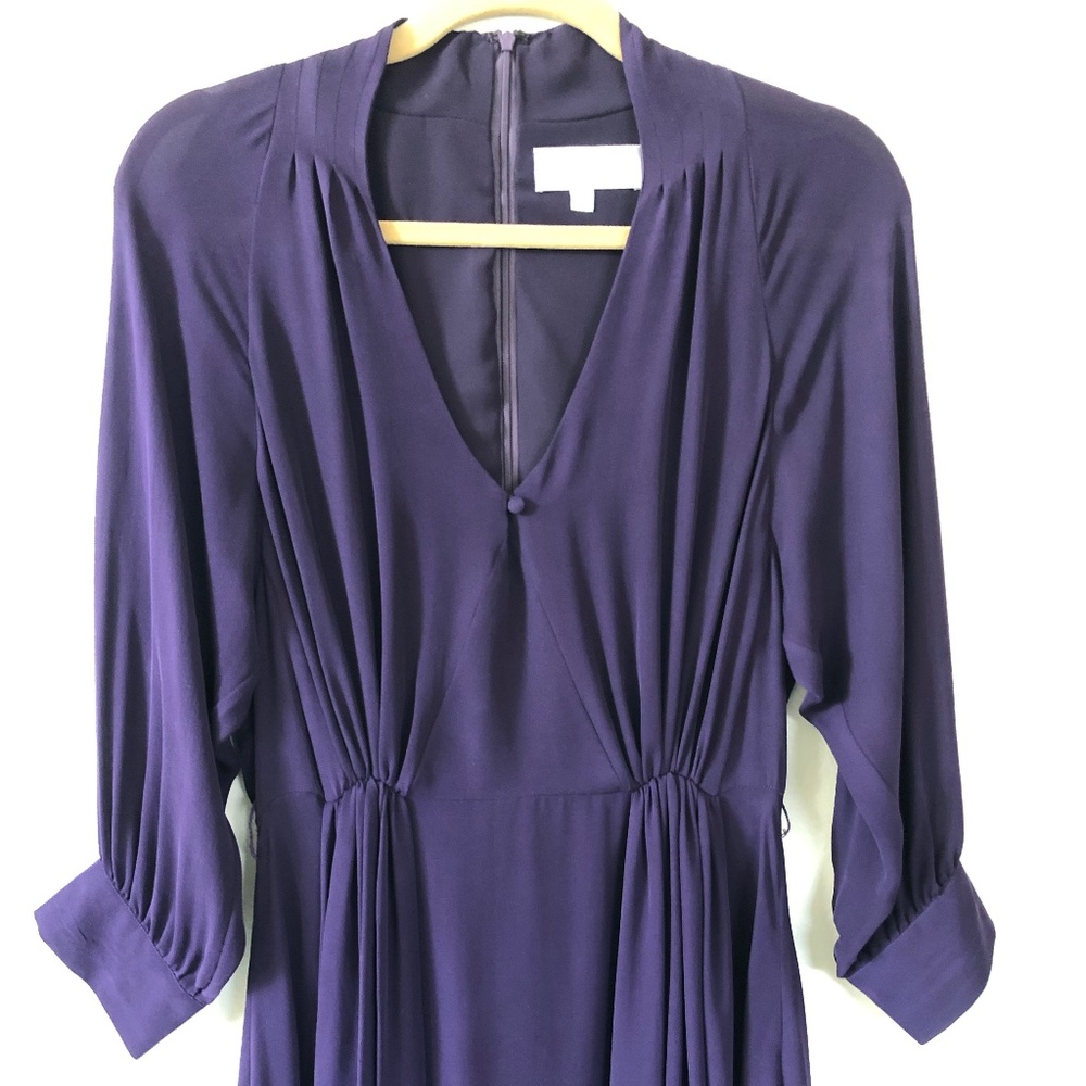 Badgley Mischka Silk Dress Size 8 Plum Color - Picture 9 of 13